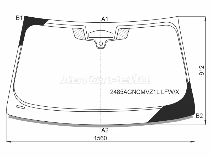 Стекло лобовое (Три камеры / Датчик дождя / Молдинг) BMW 5-Series 20-  / M5 17-20 (XYG: 2485AGNCMVZ1L LFW/X)