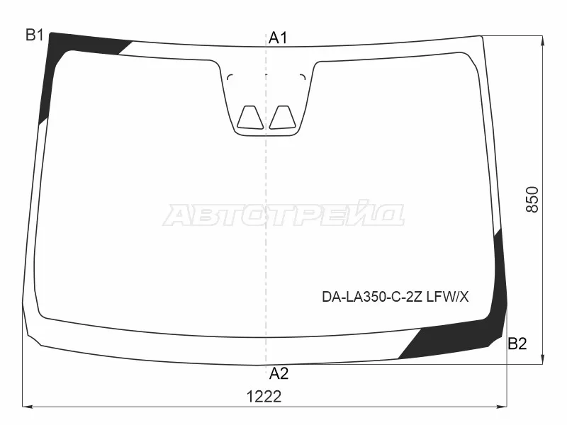 Стекло лобовое (Две камеры) Daihatsu Mira e:S 17-  / Toyota Pixis Epoch 17- (XYG: DA-LA350-C-2Z LFW/X)