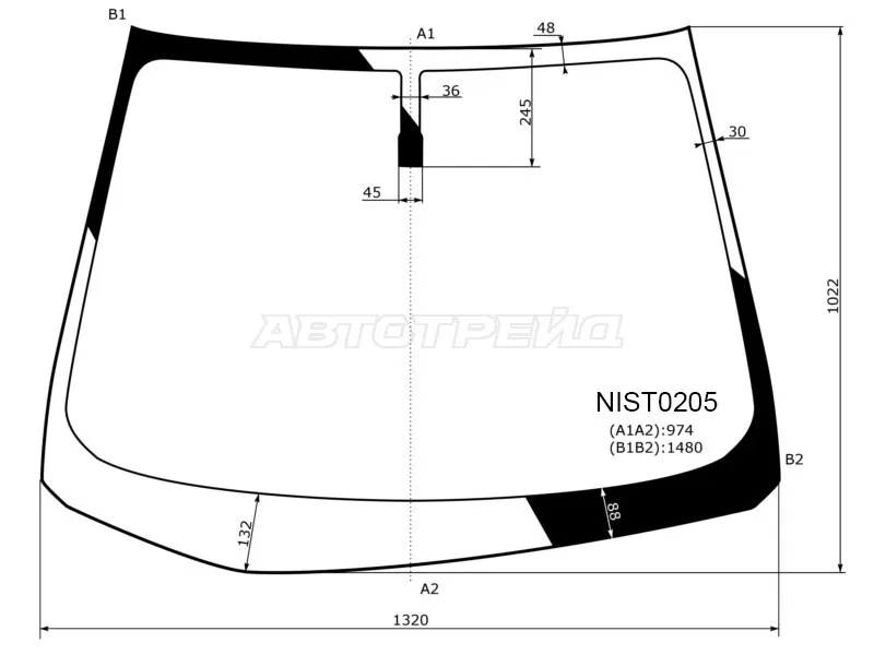 Стекло лобовое NISSAN NOTE 12-20 (KMK: NIST0205)
