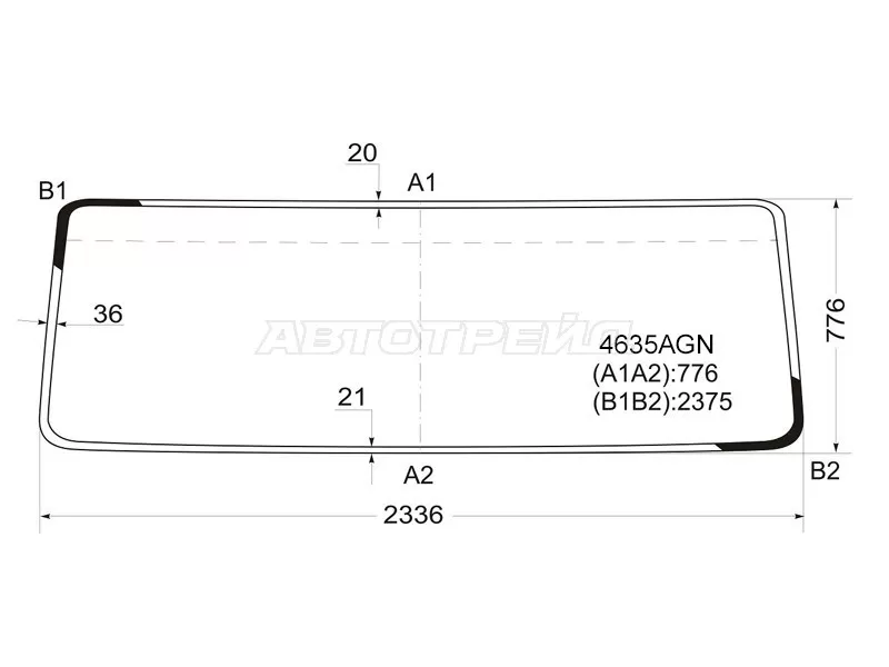Стекло лобовое Daf XF 06-19 (AGC: 4635AGN)