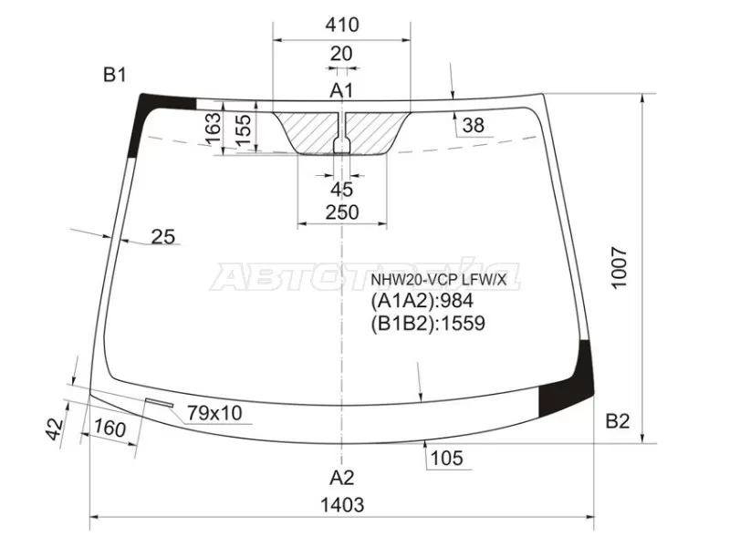 Стекло лобовое Toyota Prius (NHW20) 03-11 (XYG: NHW20-VCP LFW/X)