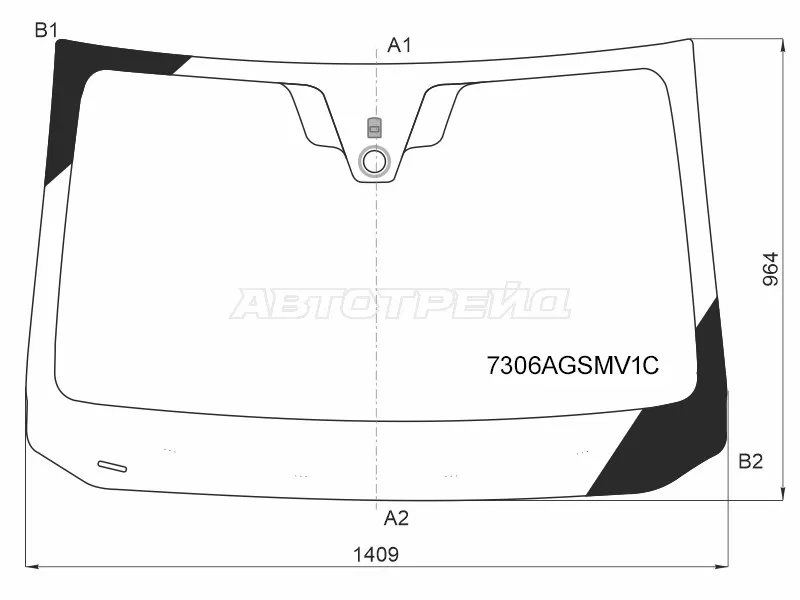 Стекло лобовое (Датчик дождя) Renault Duster 21- (SISECAM: 7306AGSMV1C)