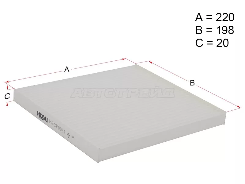 Фильтр салона TOYOTA AVENSIS AZT25# 03-08 /COROLLA 01-07 (HOSU: HSCF0057)