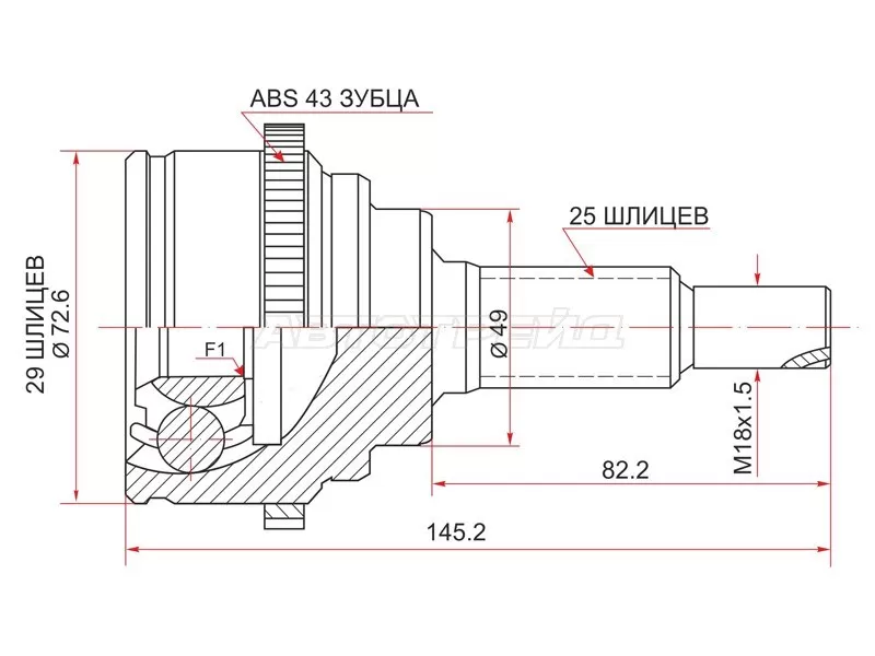 Шрус наружный SUZUKI SWIFT III M13A /M15A ZC /ZD11S /04- (SAT: SU-30A43)