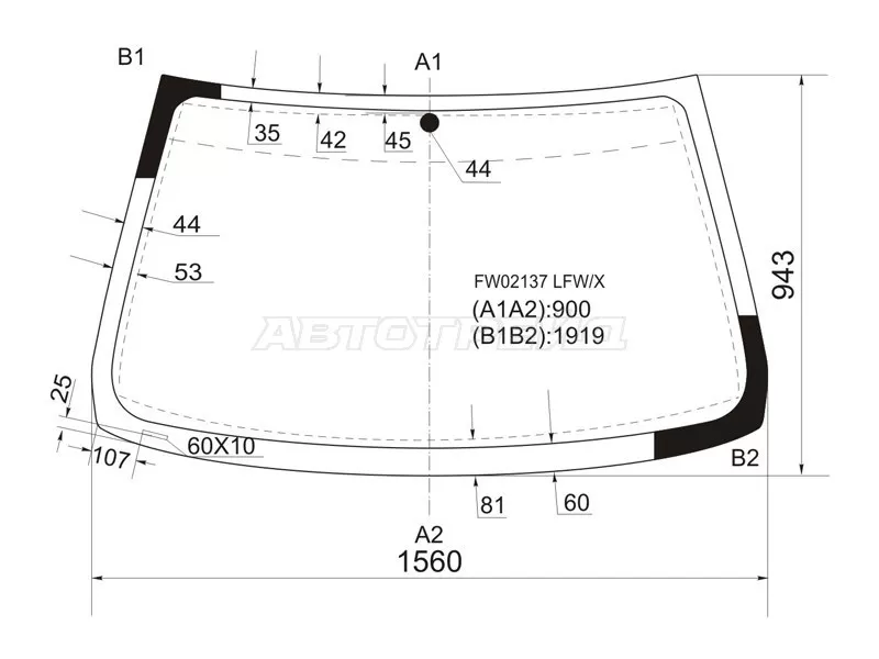Стекло лобовое BMW X5 99-06 (XYG: FW02137 LFW/X)