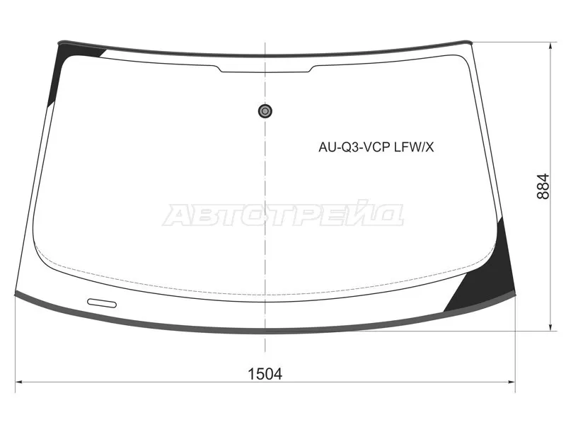 Стекло лобовое (Молдинг) Audi Q3 11-19 (XYG: AU-Q3-VCP LFW/X)