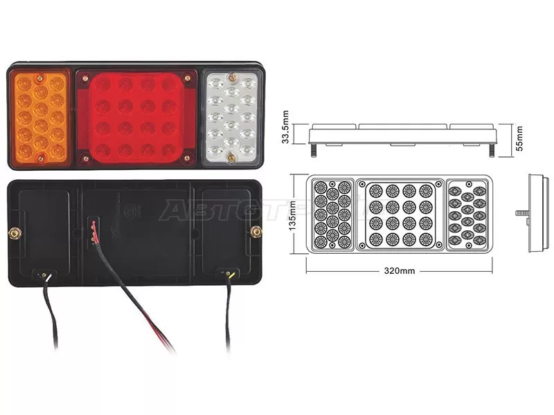 Фонарь задний Isuzu ELF NMR 12-17 (Справа=Слева / Диоды / Комплект) (SAT: SD-2003-24V)