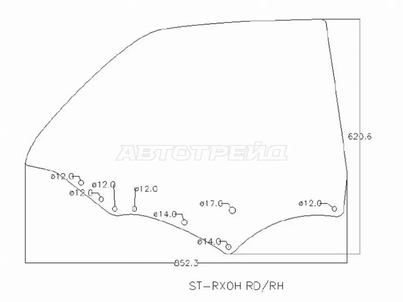 Стекло боковое опускное (Сзади / Справа / Цвет зеленый) Toyota Chaser (X100) 96-01 (SAT: SPG-RXOH RD/RH)