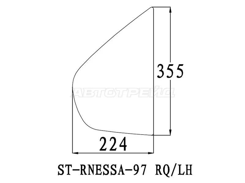Стекло форточки (Цвет зеленый) Nissan R'nessa 97-01 (SAT: ST-RNESSA-97 RQ/LH)