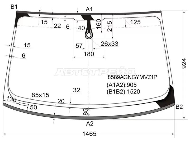 Стекло лобовое (Датчик дождя / Молдинг) Audi A4 08-12  / S4 08-11 (FUYAO: 8589AGNGYMVZ1P)