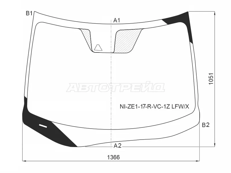 Стекло лобовое (Камера) Nissan Leaf 17- (XYG: NI-ZE1-17-R-VC-1Z LFW/X)