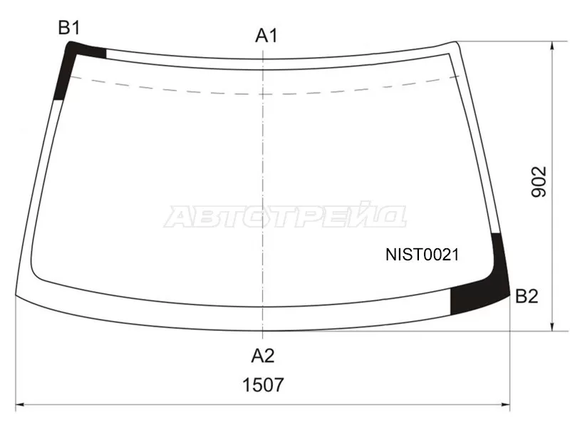 Стекло лобовое Infiniti I30 95-99  / Nissan Cefiro 94-00  / Maxima 95-00 (KMK: NIST0021)
