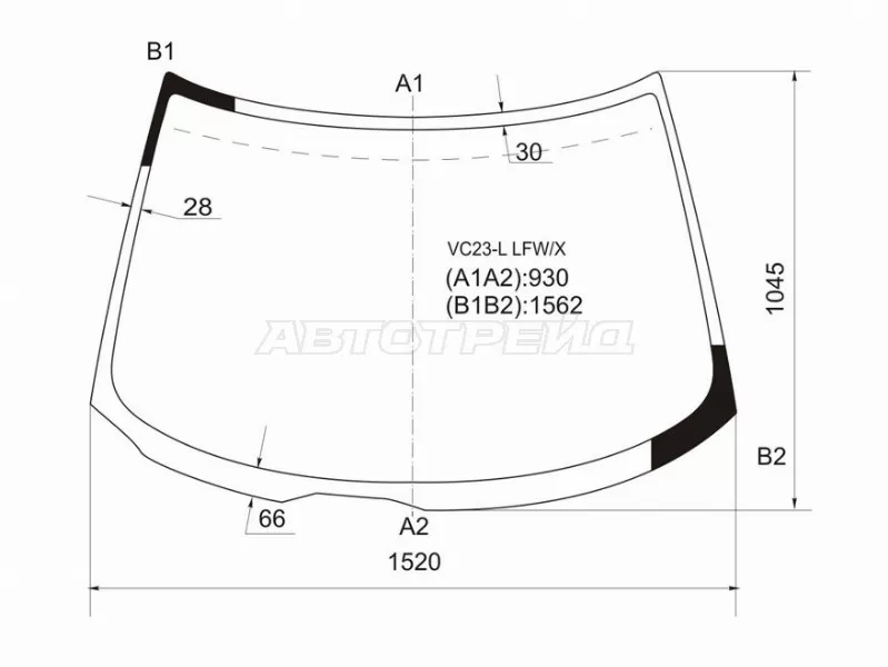Стекло лобовое Nissan Serena 91-01 (XYG: VC23-L LFW/X)