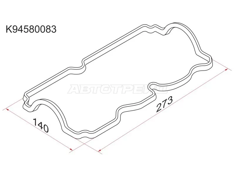 Прокладка клапанной крышки DW Matiz /Tico 0.8 (F8CV) 98-, CH Spark 0.8 05- (SAT: K94580083)