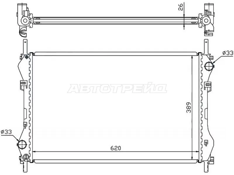 Радиатор Ford Transit 00-06 (SAT: FD0006-00)