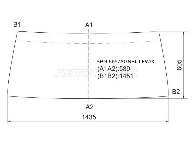 Стекло лобовое Nissan Patrol 87-97 (SAT: SPG-5957AGNBL LFW/X)