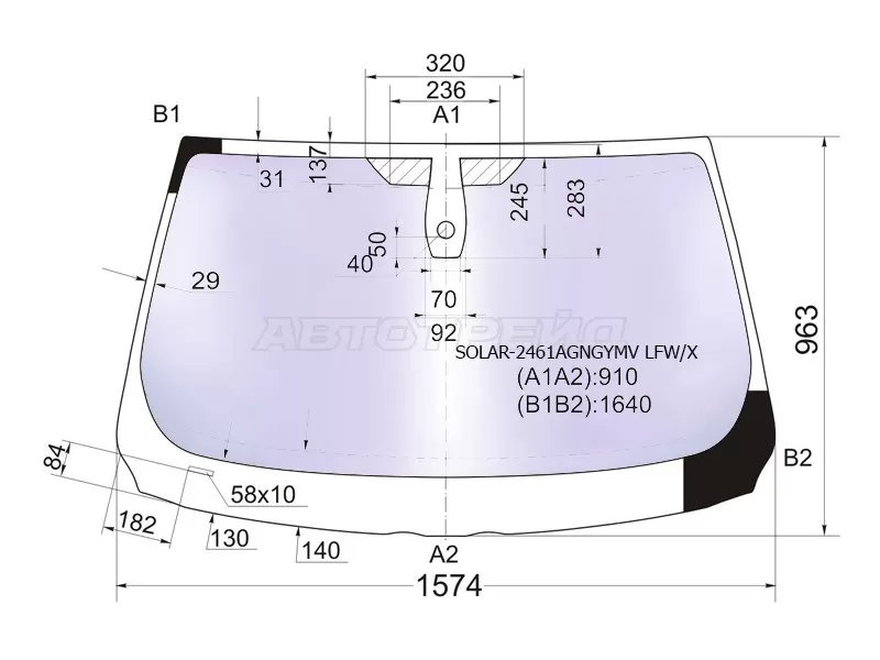 Стекло лобовое (Атермальное / Датчик дождя / Молдинг) BMW 5-Series Gran Turismo 09-13 (XYG: SOLAR-2461AGNGYMV LFW-X)