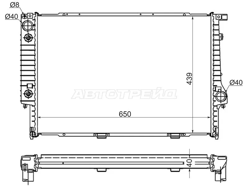 Радиатор BMW 5-Series 88-96  / 7-Series 86-94  / 8-Series 89-99 (SAT: BW0007)