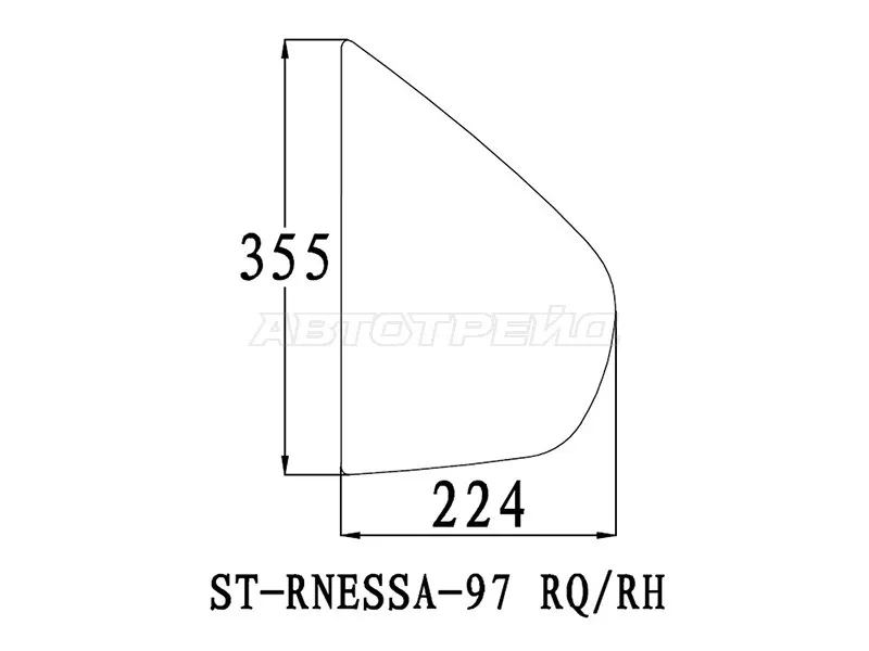 Стекло форточки (Цвет зеленый) Nissan R'nessa 97-01 (SAT: ST-RNESSA-97 RQ/RH)