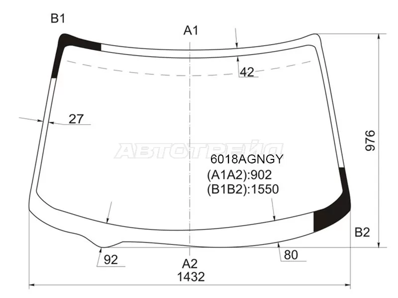 Стекло лобовое NISSAN X-TRAIL 00-07 (FUYAO: 6018AGNGY)
