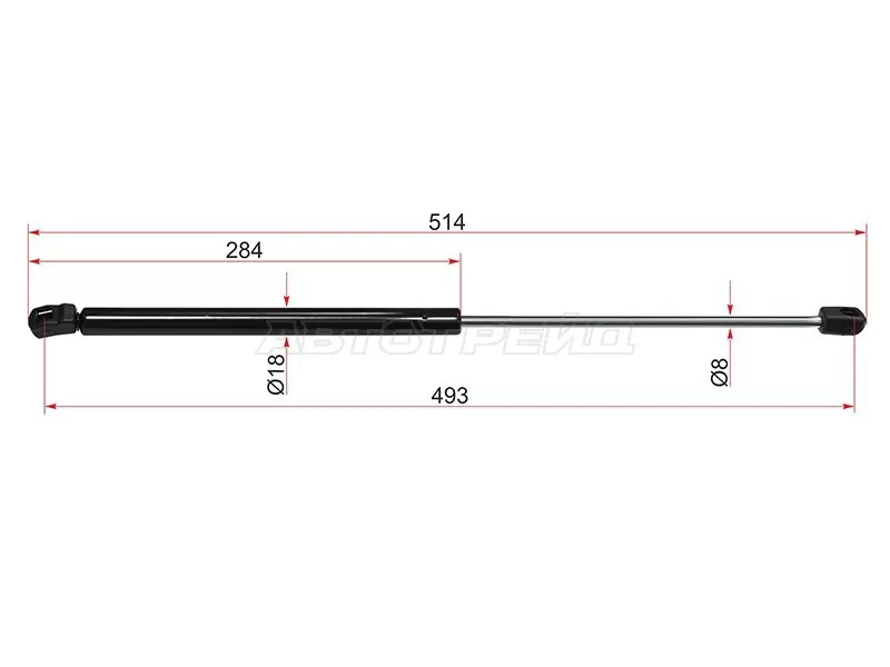 Амортизатор крышки багажника Audi A6 04-10  / A6 allroad quattro 06-12  / RS6 08-10  / S6 06-11 (SAT: ST-4F9827552C)