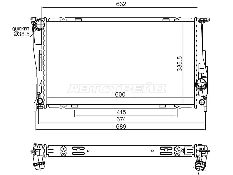 Радиатор BMW 1-Series 07-12  / 3-Series 08-14  / X1 09-15  / Z4 09-17 (SAT: ST-10-0011)