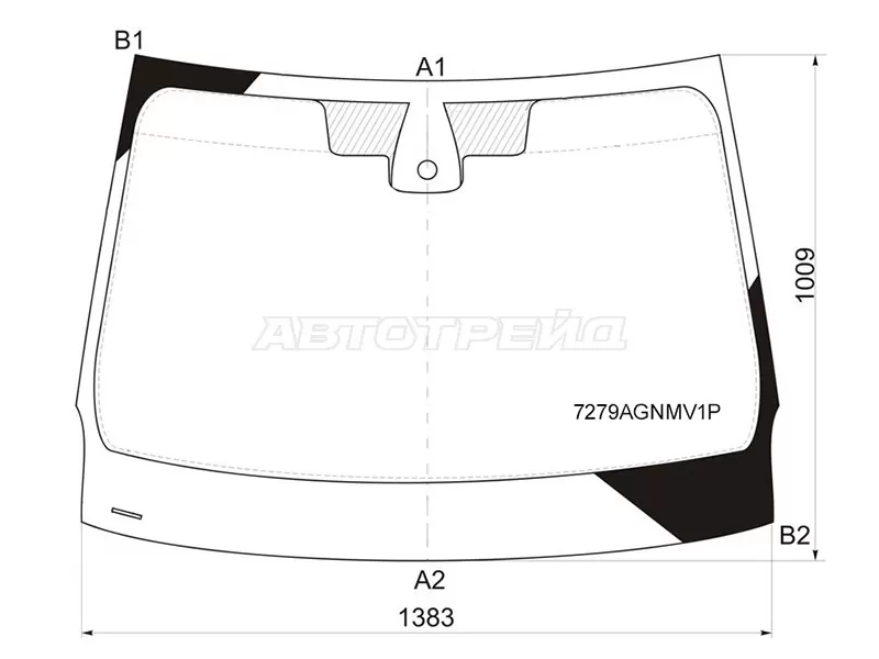 Стекло лобовое (Датчик дождя) Renault Fluence 09-17  / Megane 08-16 (FUYAO: 7279AGNMV1P)