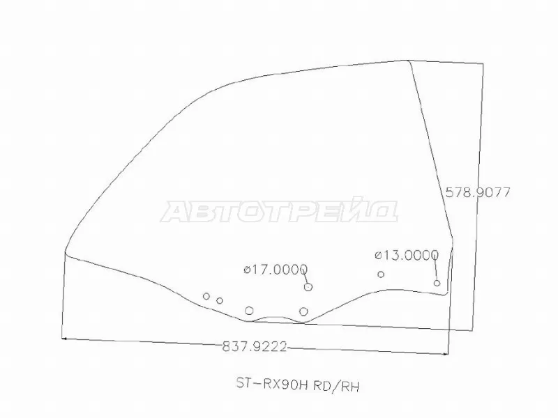 Стекло боковое опускное (Сзади / Слева / Цвет зеленый) Toyota Mark II (X90) 92-96 (SAT: SPG-RX90H RD/LH)