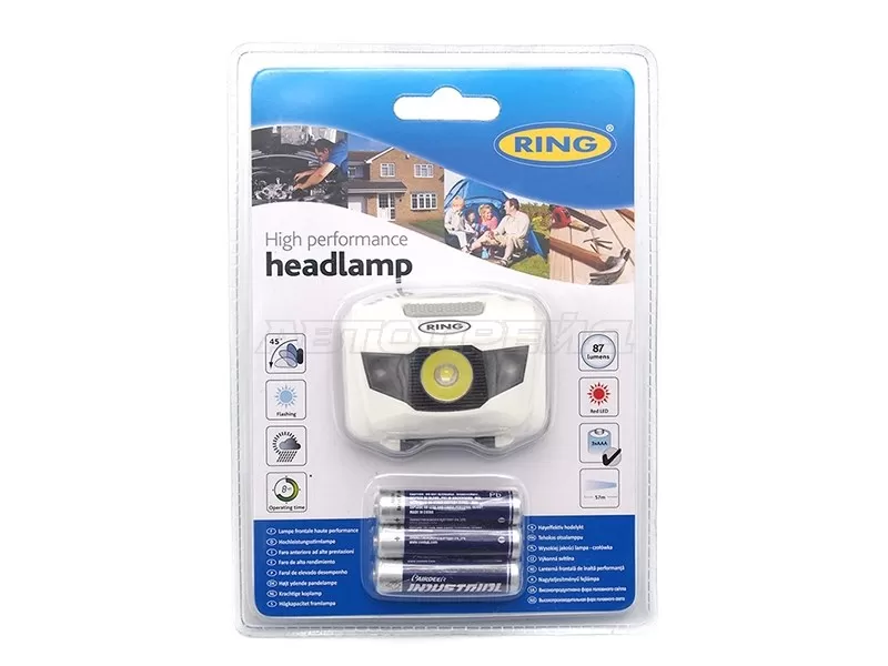 Фонарь налобный с аварийной красной индикацией (RING: RT5191)