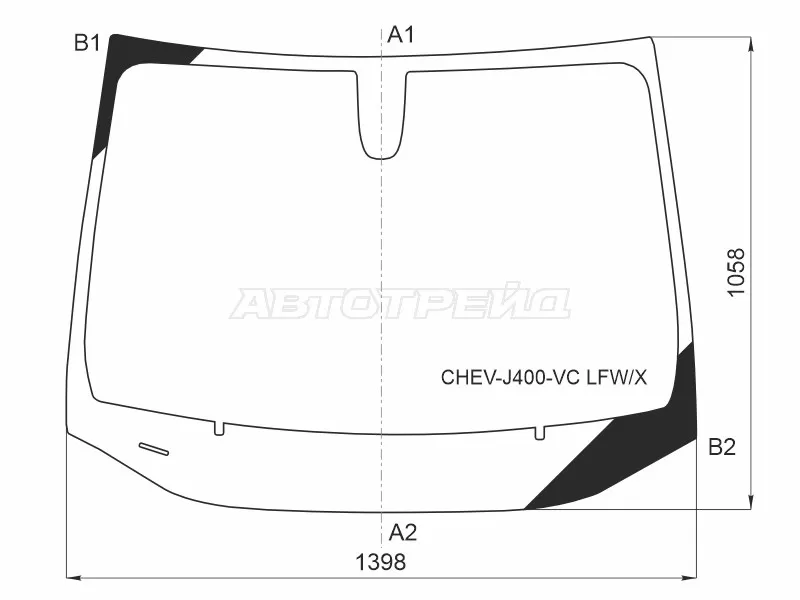Стекло лобовое Chevrolet Cruze 15-19 (XYG: CHEV-J400-VC LFW/X)