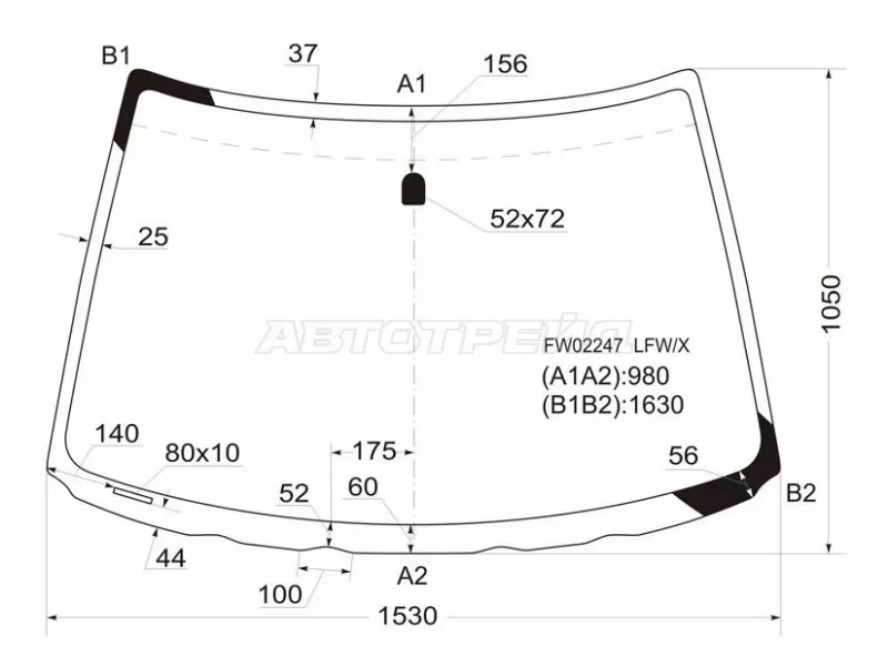 Стекло лобовое Toyota Sienna 97-03 (XYG: FW02247 LFW/X)
