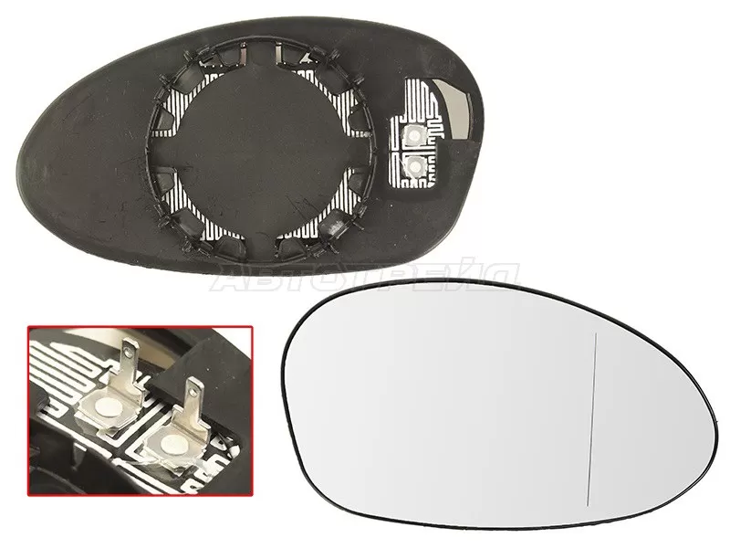 Полотно зеркала BMW 1-Series 04-11  / 3-Series 05-10 (Справа / Обогрев / асферическое) (SAT: ST-121-0032)
