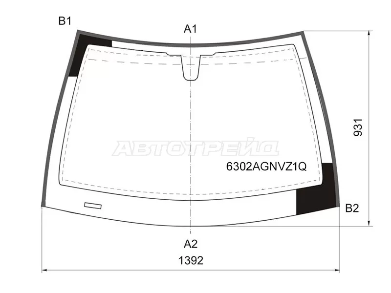 Стекло лобовое (Молдинг / 4D SED /5D HBK /5D WGN) Opel Astra 04-13  / Astra Family 11-14 (FUYAO: 6302AGNVZ1Q)