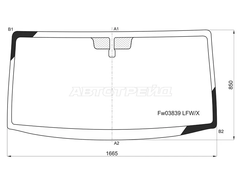 Стекло лобовое (Широкая кабина) Nissan Caravan 12-  / Urvan 12- (XYG: FW03839 LFW/X)