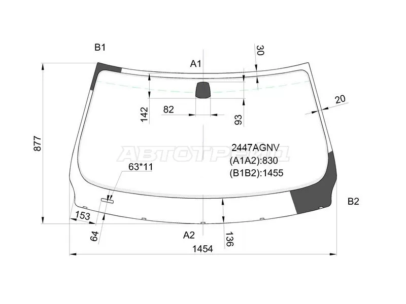 Стекло лобовое BMW 3-Series 05-14  / M3 06-13 (FUYAO: 2447AGNV)