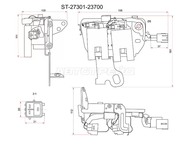 Катушка зажигания KIA CERATO 04- /SPORTAGE 04- HYUNDAI ELANTRA 00-06 /TUCSON 04-10 (SAT: ST-27301-23700)