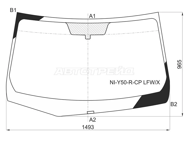 Стекло лобовое Nissan Fuga 04-09 (XYG: NI-Y50-R-CP LFW/X)