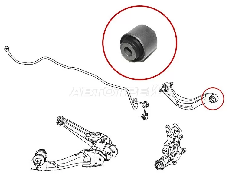 Сайлентблок заднего верхнего поперечного рычага HONDA CIVIC 06-15 (SAT: ST-52390-SNA-A00-B2)