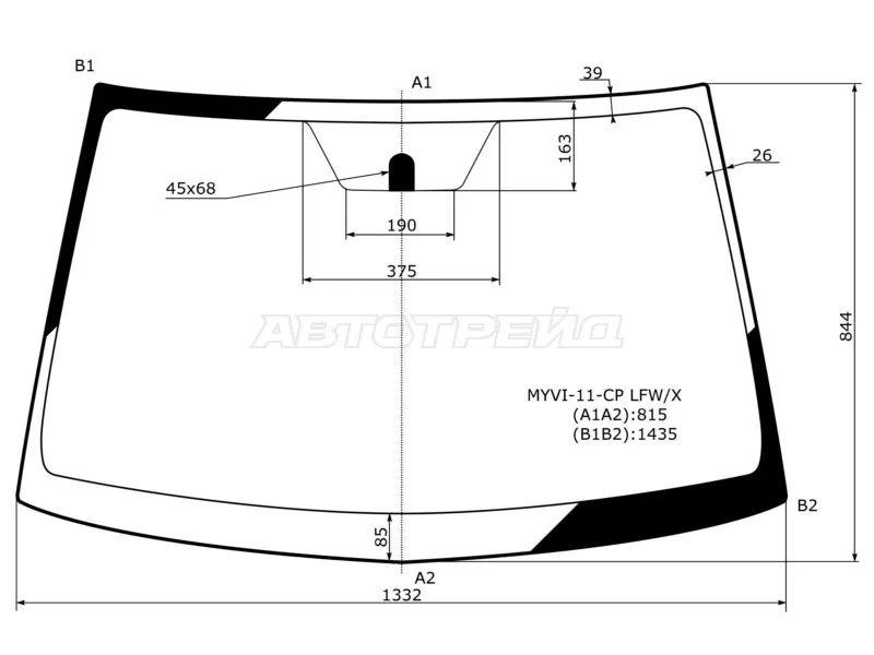 Стекло лобовое Toyota Passo 10-16 (XYG: MYVI-11-CP LFW/X)