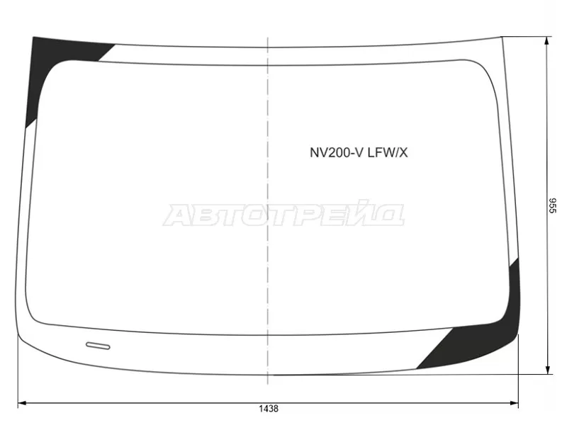 Стекло лобовое Mitsubishi Delica D:3 11-  / Nissan e-NV200 14-  / NV200 09- (XYG: NV200-V LFW/X)