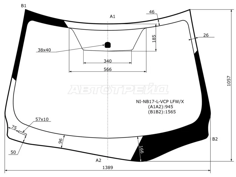 Стекло лобовое Nissan Bluebird Sylphy 12-  / Sentra 12-19  / Sylphy 12-20 (XYG: NI-NB17-L-VCP LFW/X)
