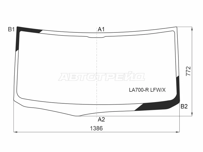 Стекло лобовое Daihatsu Wake 14-  / Toyota Pixis Mega 15- (XYG: LA700-R LFW/X)