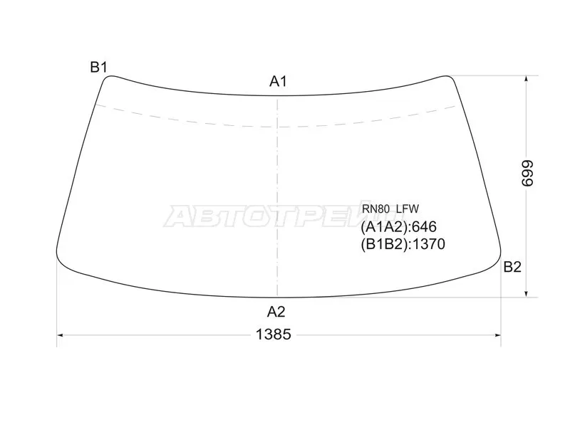 Стекло лобовое Toyota Hilux Pick Up 88-97  / Great Wall Safe 01-09  / Toyota 4Runner 89-95  / Hilux Surf 89-95 (XYG: RN80 LFW)