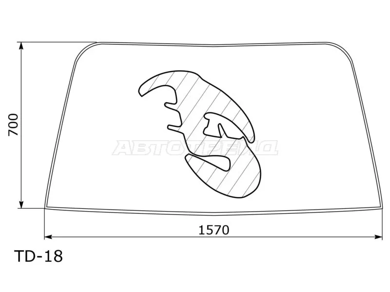 Молдинг лобового стекла Daihatsu Delta 82-96  / Toyota Dyna 84-95  / Hiace Truck 85-89  / ToyoAce 84-95 (SAT: TD-18)