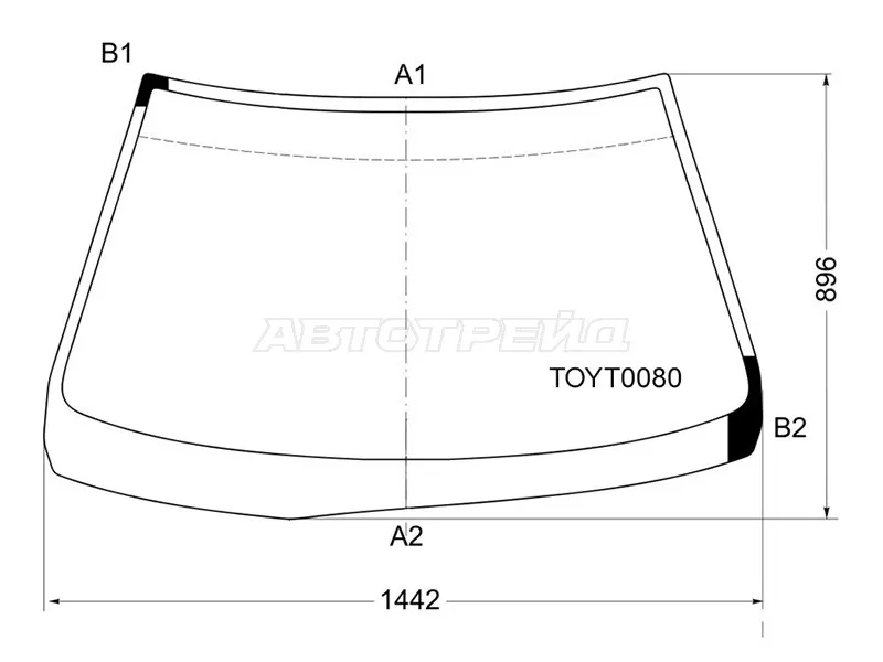 Стекло лобовое Toyota Cresta (X100) 96-01 (KMK: TOYT0080)