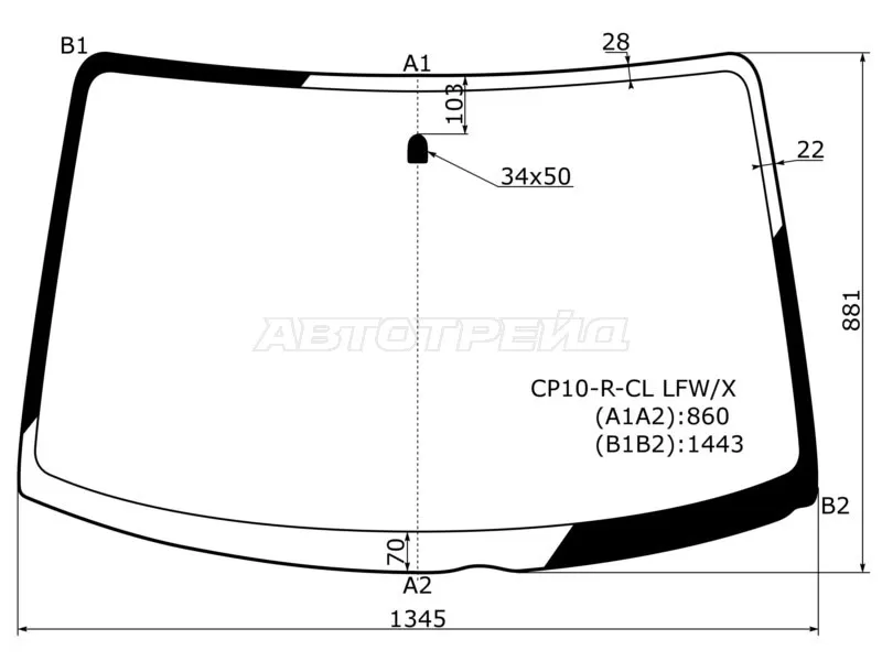 Стекло лобовое Toyota Funcargo 99-05  / Yaris Verso 99-06 (XYG: CP10-R-CL LFW/X)