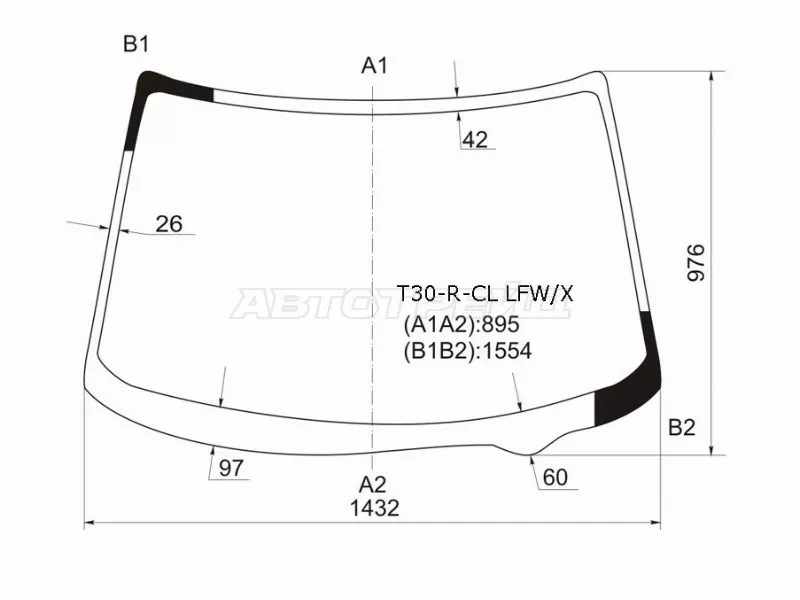 Стекло лобовое Nissan X-Trail 00-07 (XYG: T30-R-CL LFW/X)