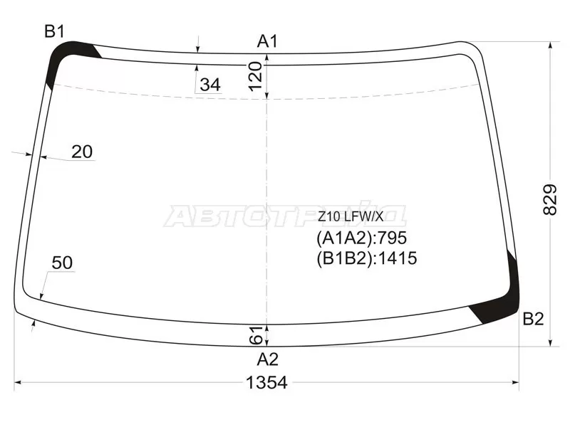 Стекло лобовое NISSAN CUBE 98-02 (XYG: Z10 LFW/X)