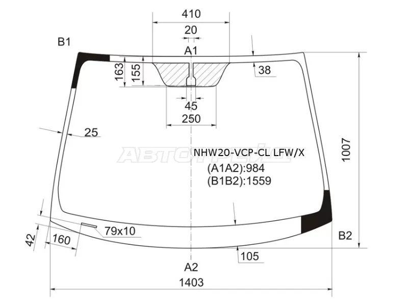 Стекло лобовое Toyota Prius (NHW20) 03-11 (XYG: NHW20-VCP-CL LFW/X)