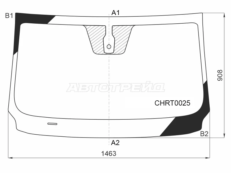 Стекло лобовое (Датчик дождя) Chery Tiggo 4 17-23  / Tiggo 4 Pro 20-  / Tiggo 7 Pro 19-  / Tiggo 8 19-22  / Kaiyi X3 Pro 21-  / Xcite X-Cross 7 24- (KMK: CHRT0025)